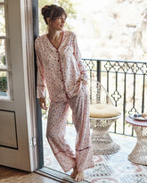The Cloud 9 Silky Pajama Set - Confetti Dot in Blush & Tangerine