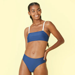 The High Leg Mid Rise Bikini Bottom - Atlantic