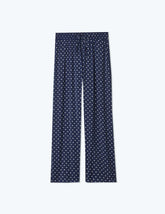 The Palazzo Pant With Ties - Square Dot in Deep Sea & White Sand