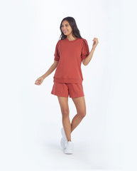 The Softest French Terry Lounge Shorts - Terracotta