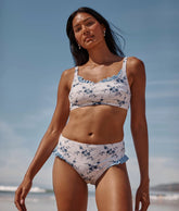 The Ruffle Mid-Rise Bikini Bottom - Amelie Floral