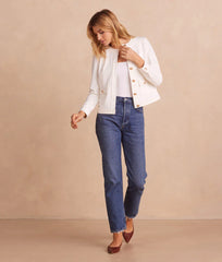 The Icon Ponte Jacket - White Sand