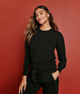 The Softest French Terry Puff Sleeve Pullover - Sea Urchin