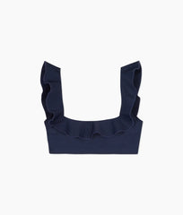 The Ruffle Seaway Square Neck Bikini Top - Deep Sea