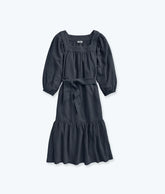 The Going Places Gauze Midi Dress - Midnight