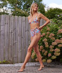 The Triangle Bikini Top - Pink Nectarine Orchard