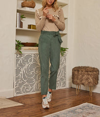 The Timeless Slim Tie-Waist Pant - Olive