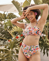 The Ruffle Oasis Bikini Top - Garden Party