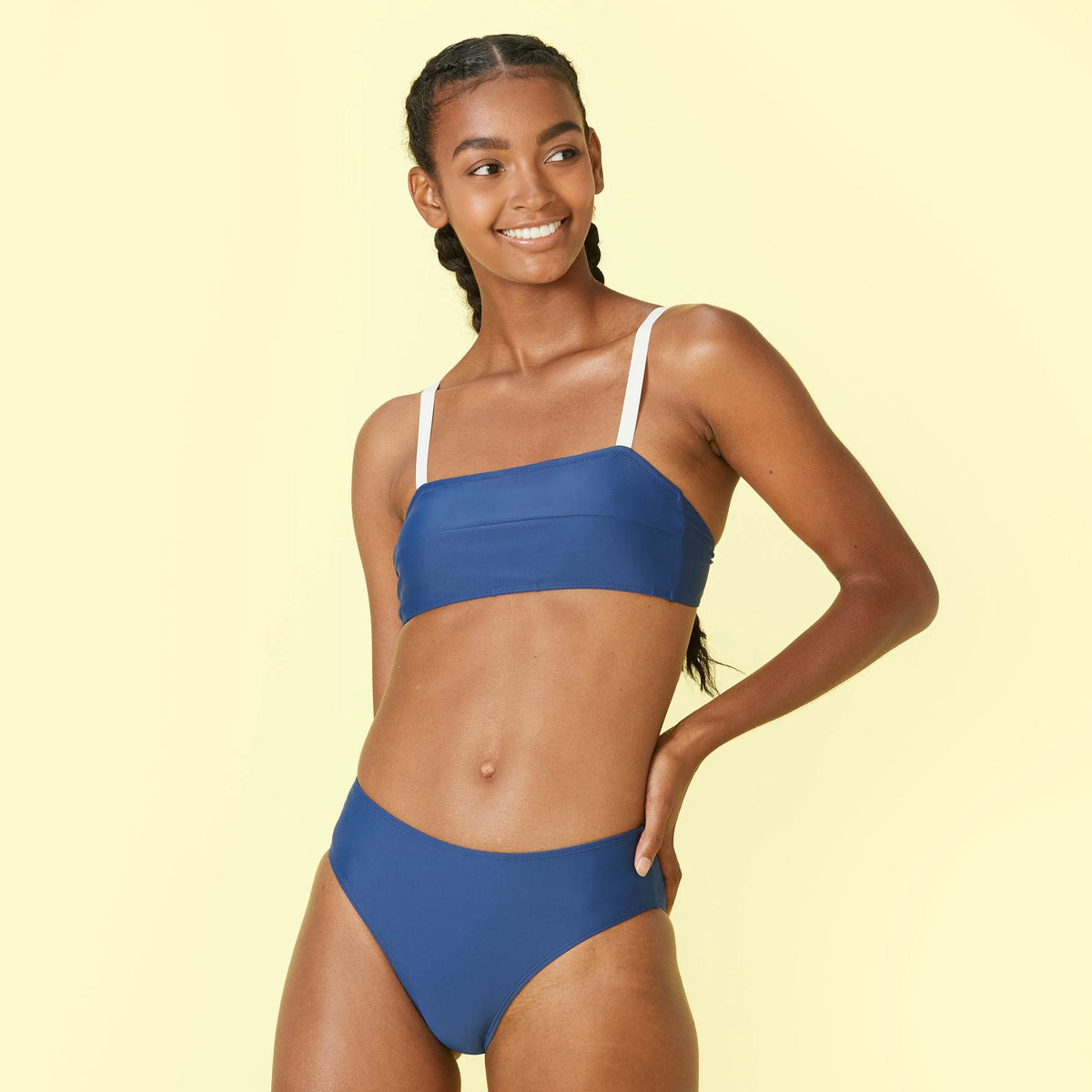 The High Leg Mid Rise Bikini Bottom - Atlantic