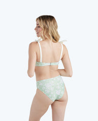 The Tie Oasis Bikini Top - Vintage Floral in Ivy