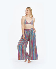 The Palazzo Pant With Ties - Mod Stripe