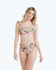 The Ruffle Oasis Bikini Top - Garden Party