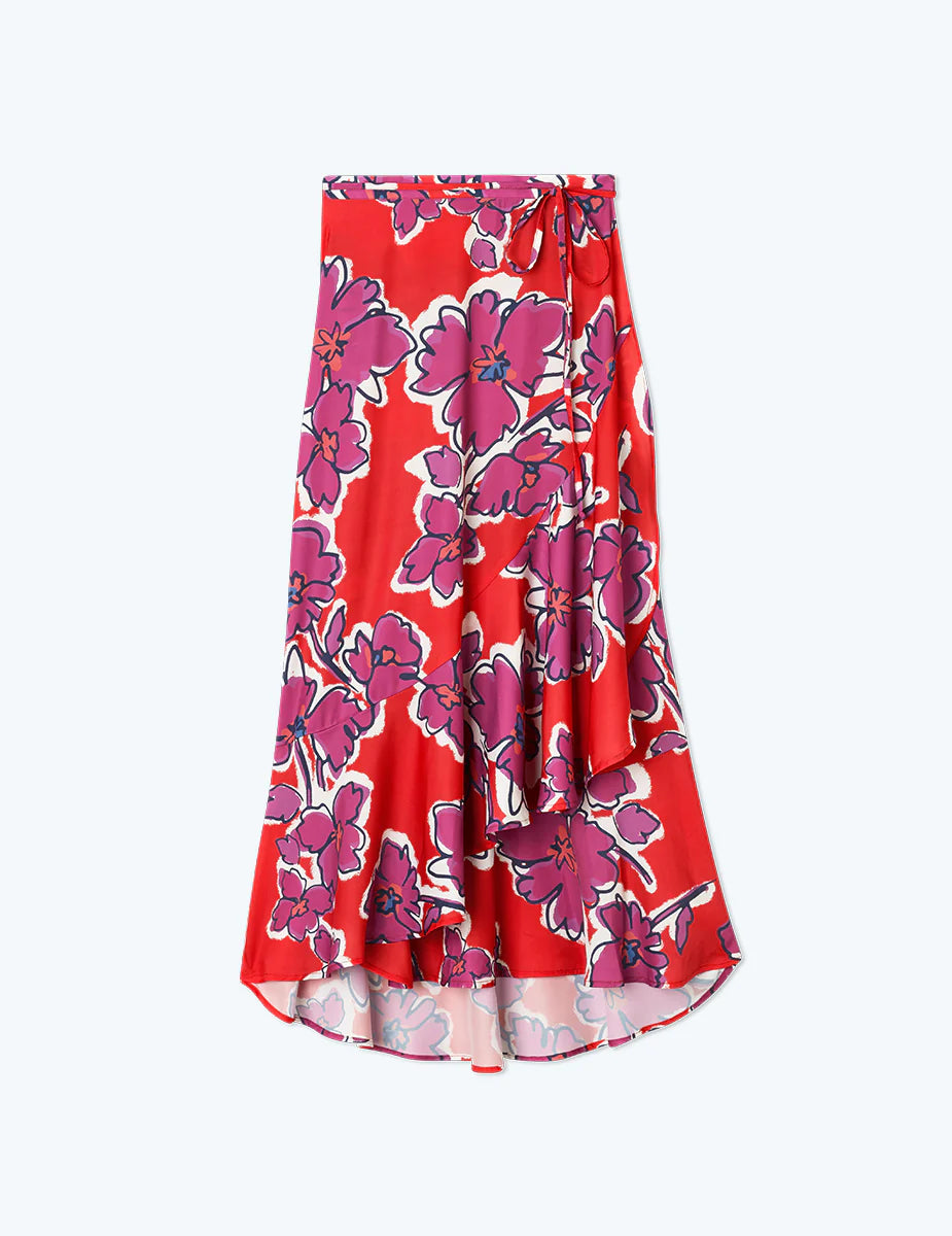 The Beach to Brunch Wrap Skirt - Painted Tropics