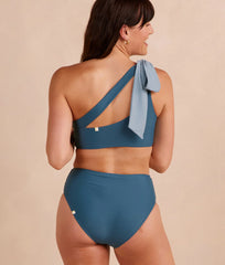 The Ruched High Leg High Rise Bottom - Bay