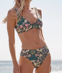 The Tide Scoop Neck Bikini Top - Hyacinth in Sunburst & Teal