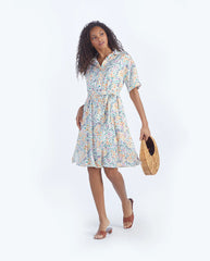 The Do-It-All Shirtdress - Wildflower Fields in Sunshine & Coral