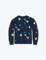 The Kids’ Softest French Terry Set - Scatter Stars in Deep Sea