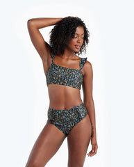 The Ruffle High Leg High Rise Bikini Bottom - Menagerie